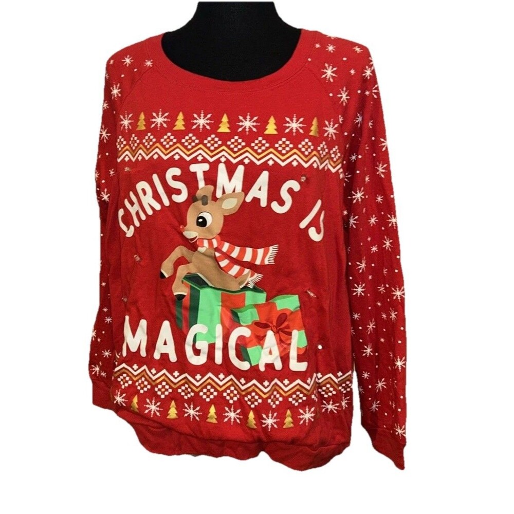 “Christmas Is Magical” Rudolph The Red Nose Reindeer XXL (19) Chistmas Lights